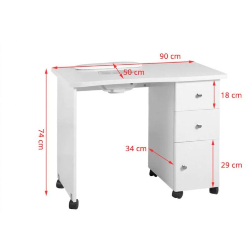 Houten bureau met absorber Houten bureau met absorber