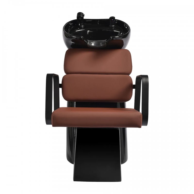 Kapperstoel bruin met wasbak Kapperstoel bruin met wasbak