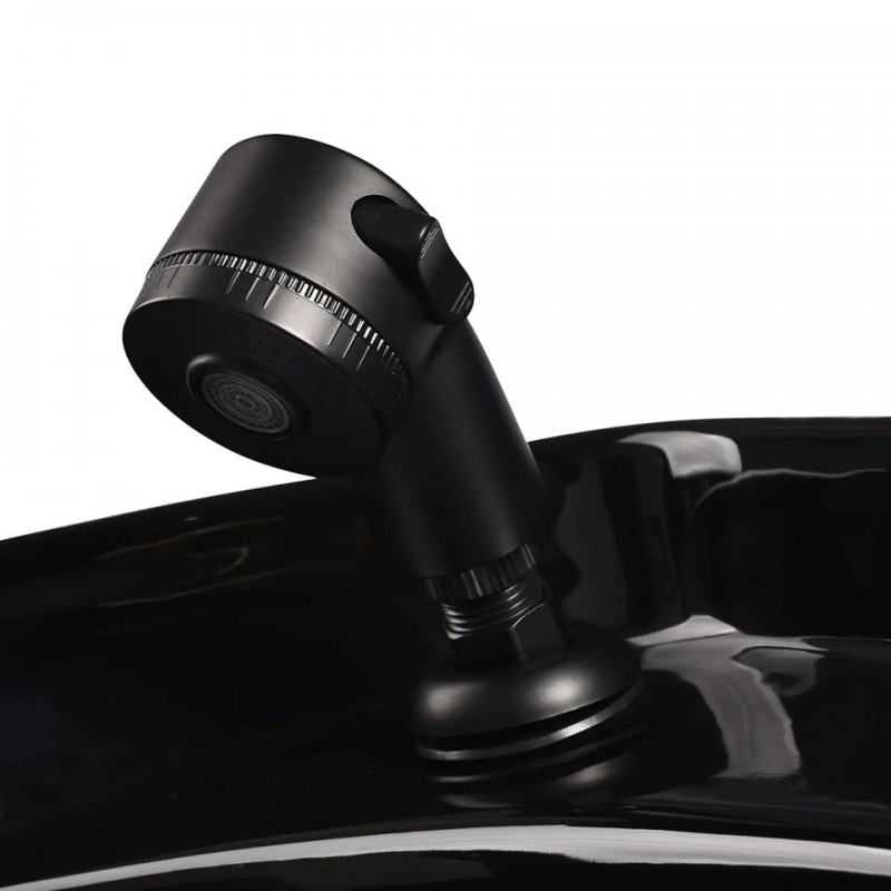 Kapperstoel bruin met wasbak Kapperstoel bruin met wasbak