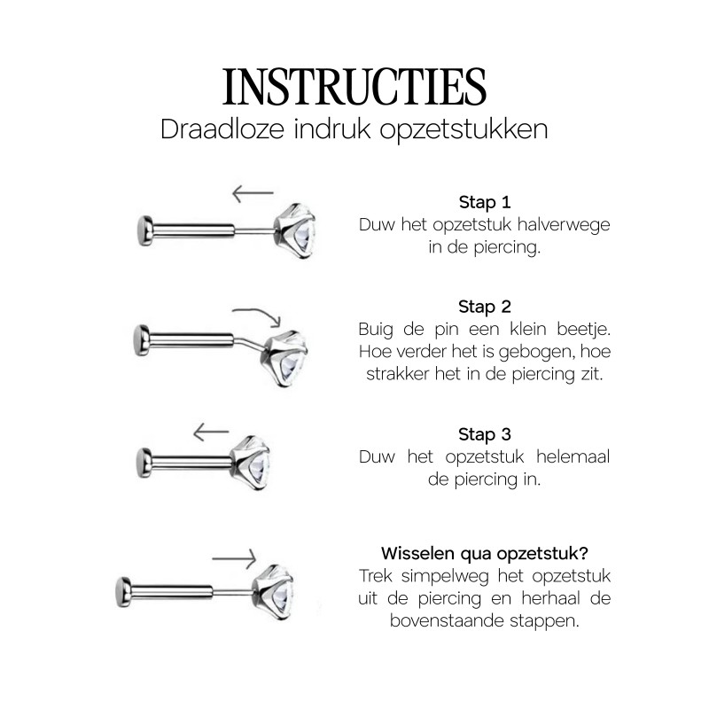 Titanium Goud Gekleurde Push Pin Labret 1.2 x 8 mm 100 stuks Titanium Goud Gekleurde Push Pin Labret 1.2 x 8 mm 100 stuks