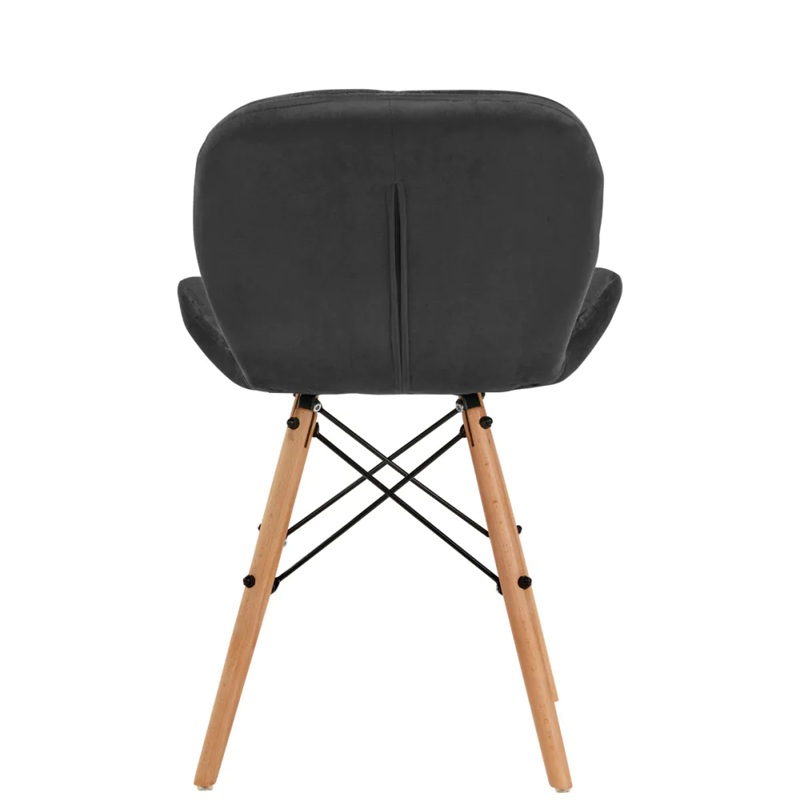 Salon stoel grijs hout onderstel Salon stoel grijs hout onderstel