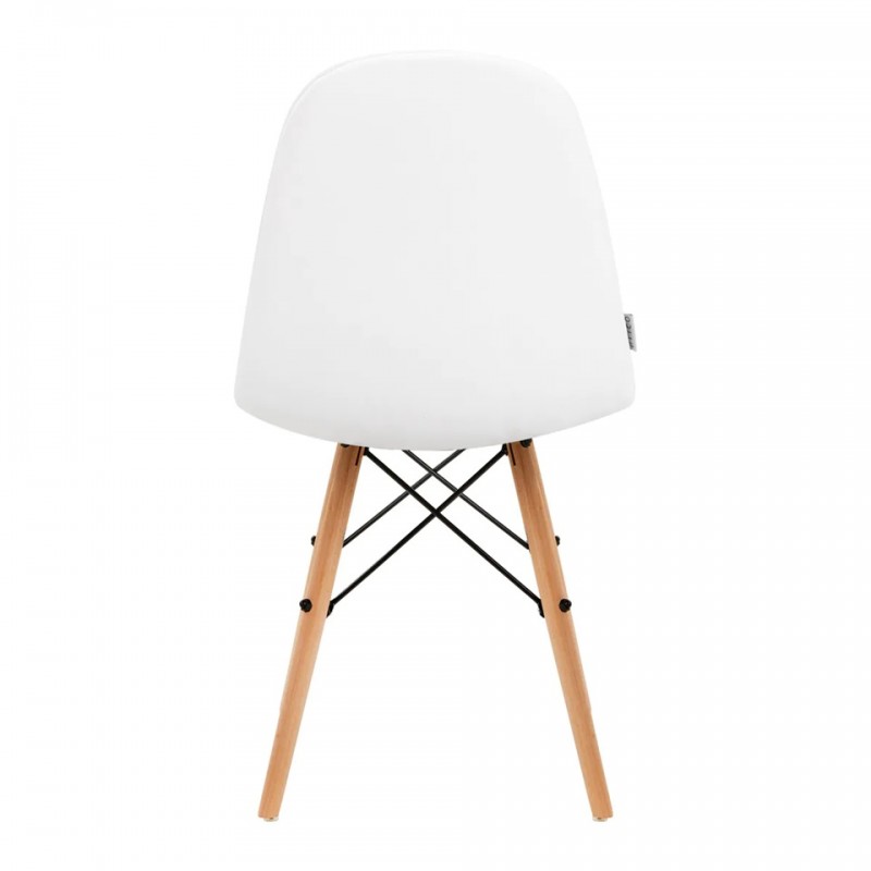 Salon stoel wit hout onderstel rugleuning hoog Salon stoel wit hout onderstel rugleuning hoog